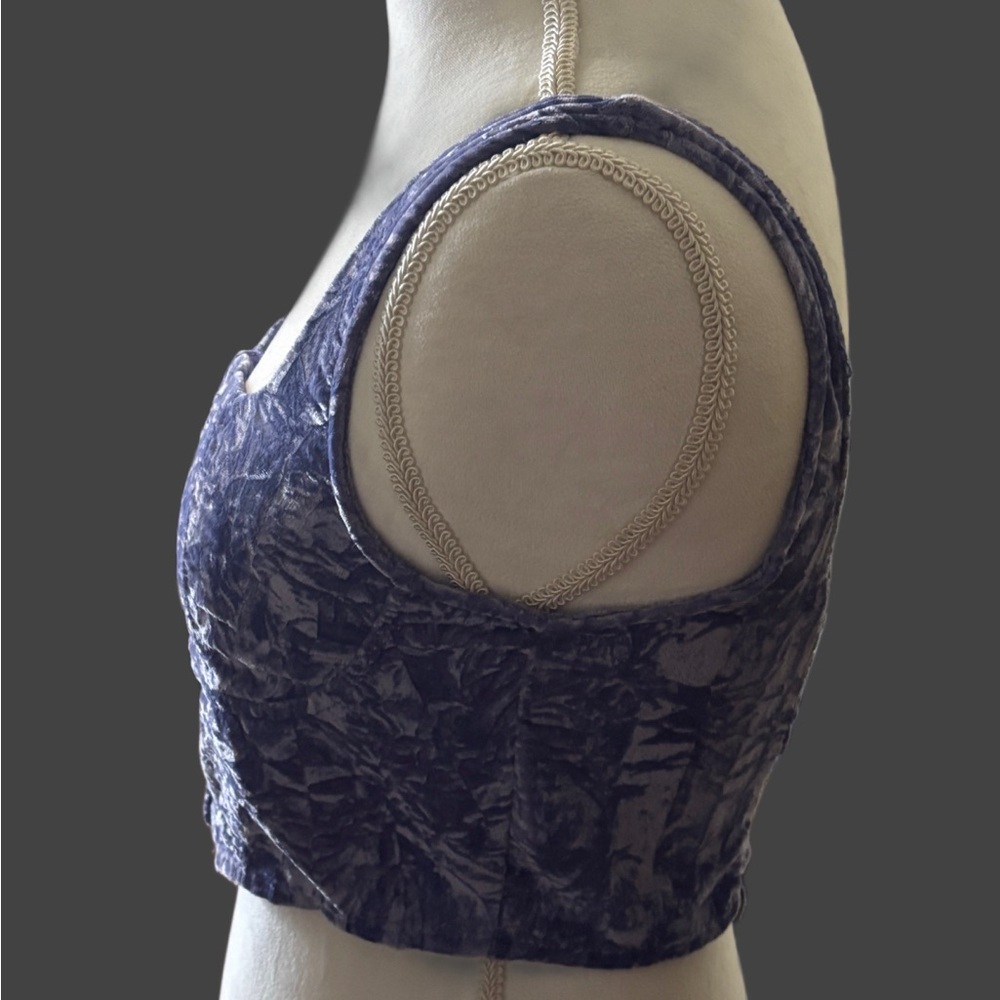 Wild Fable Crushed Velvet Purple Corset Tank - Picture 3 of 7